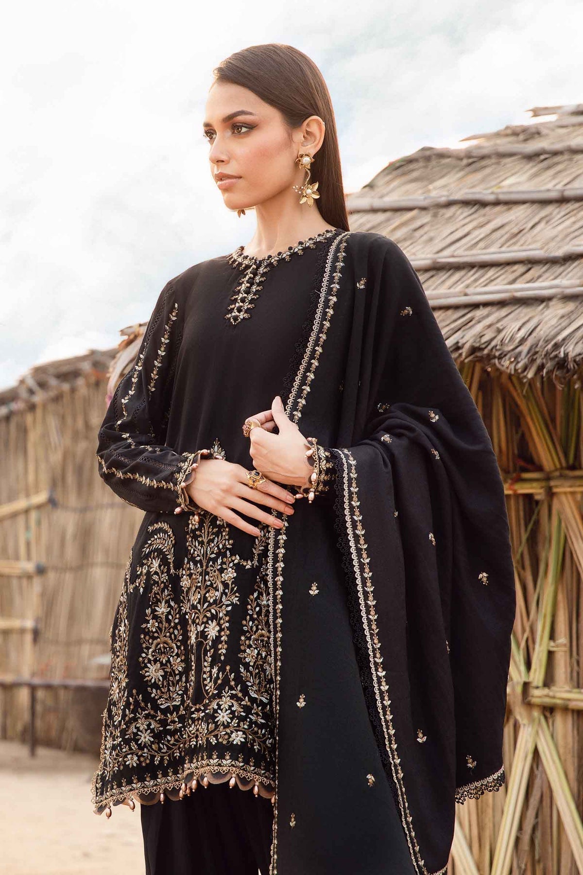Maria B | M Prints Winter 24 | MPT-2403-B -  Maria B Ladies Clothes - Original Designer Dress - House of Maryam