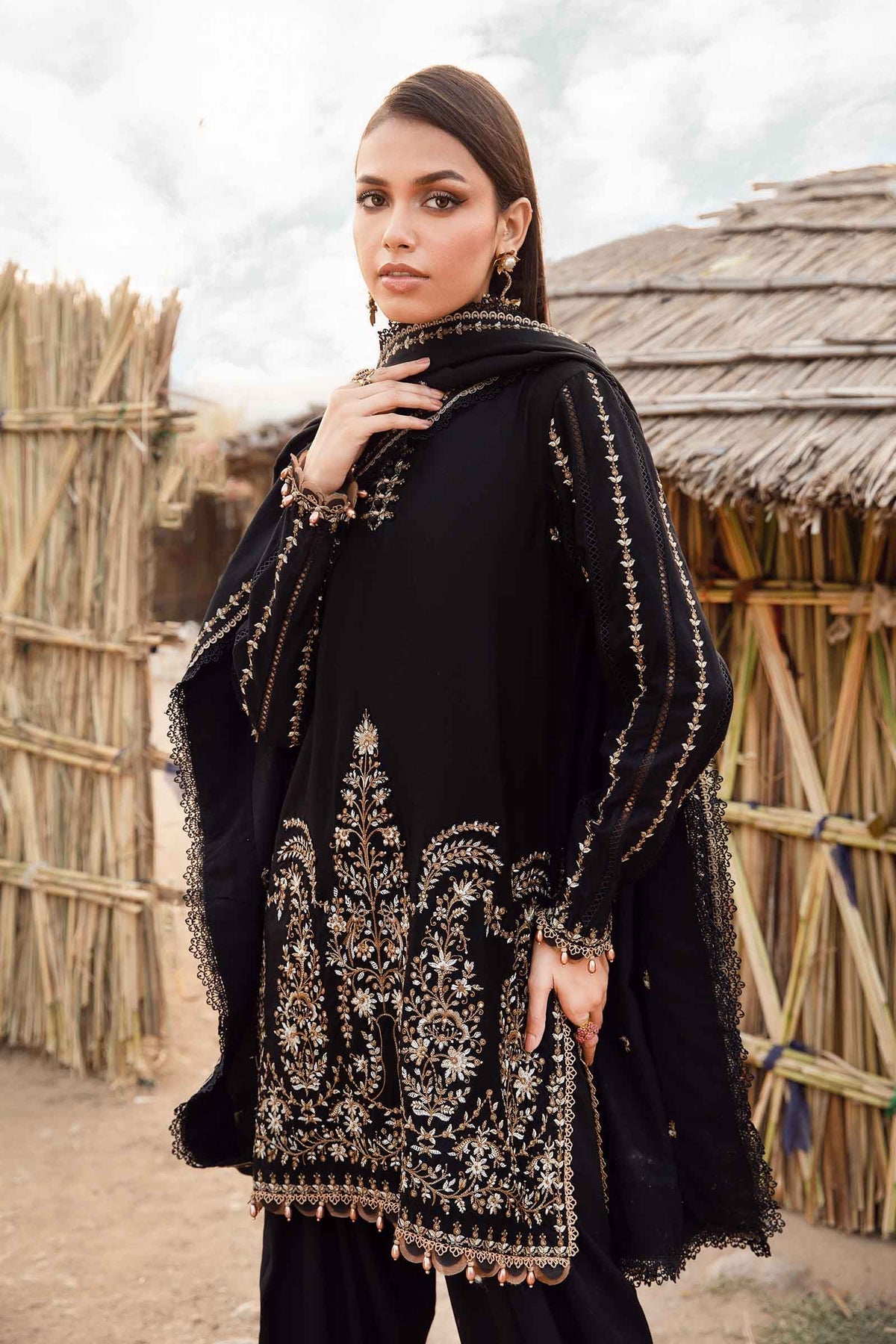Maria B | M Prints Winter 24 | MPT-2403-B -  Maria B Ladies Clothes - Original Designer Dress - House of Maryam