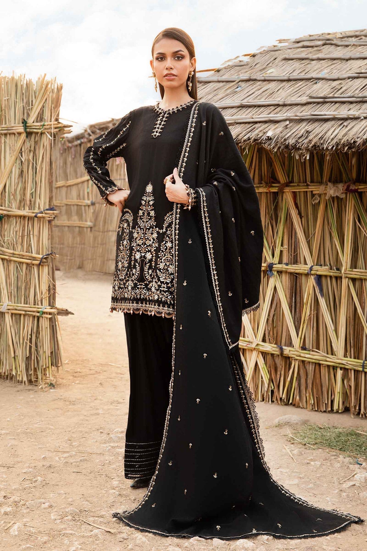 Maria B | M Prints Winter 24 | MPT-2403-B -  Maria B Ladies Clothes - Original Designer Dress - House of Maryam