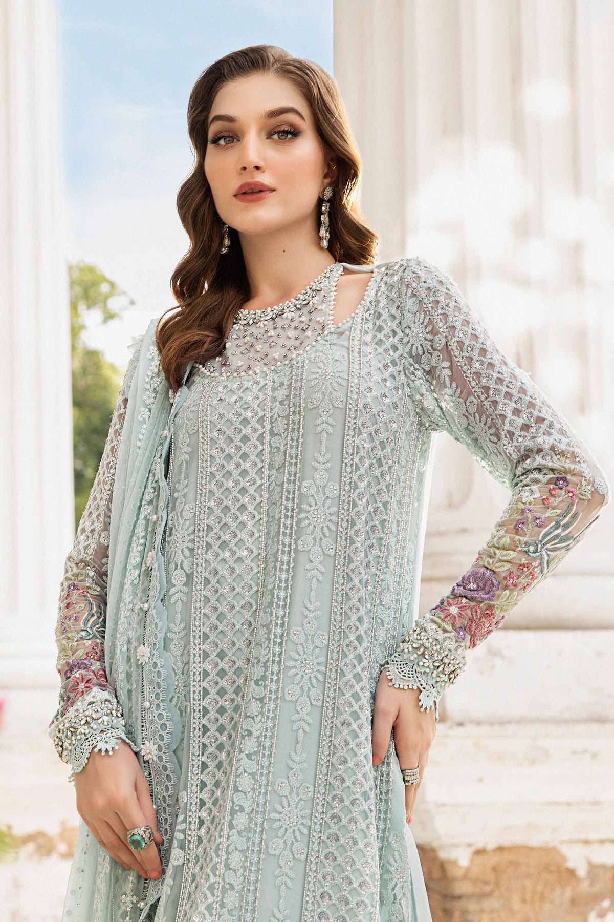 Maria B | Chiffon Formals 24 | Chiffon Suit | MPC-24-103 -  Maria B Formal - Original Designer Dress - House of Maryam