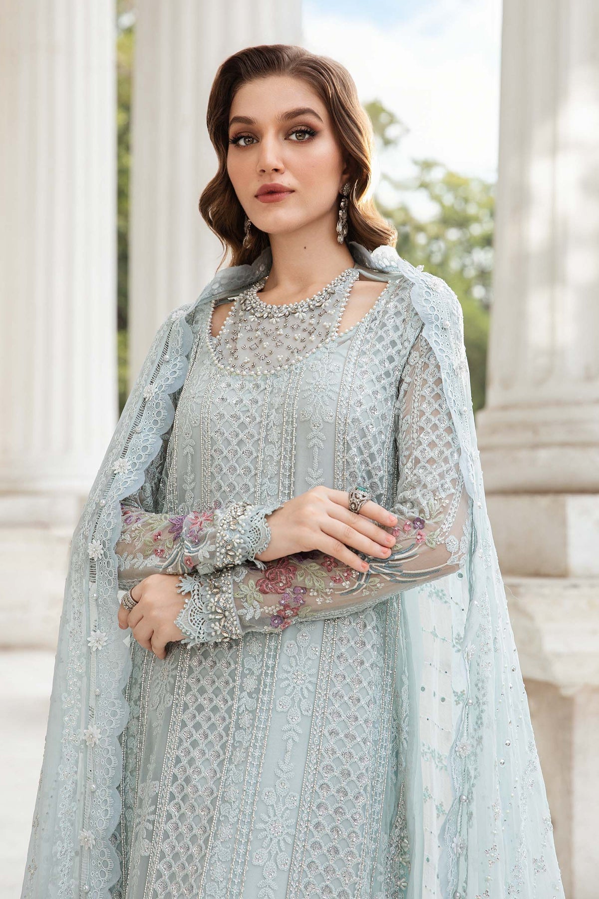 Maria B | Chiffon Formals 24 | Chiffon Suit | MPC-24-103 -  Maria B Formal - Original Designer Dress - House of Maryam