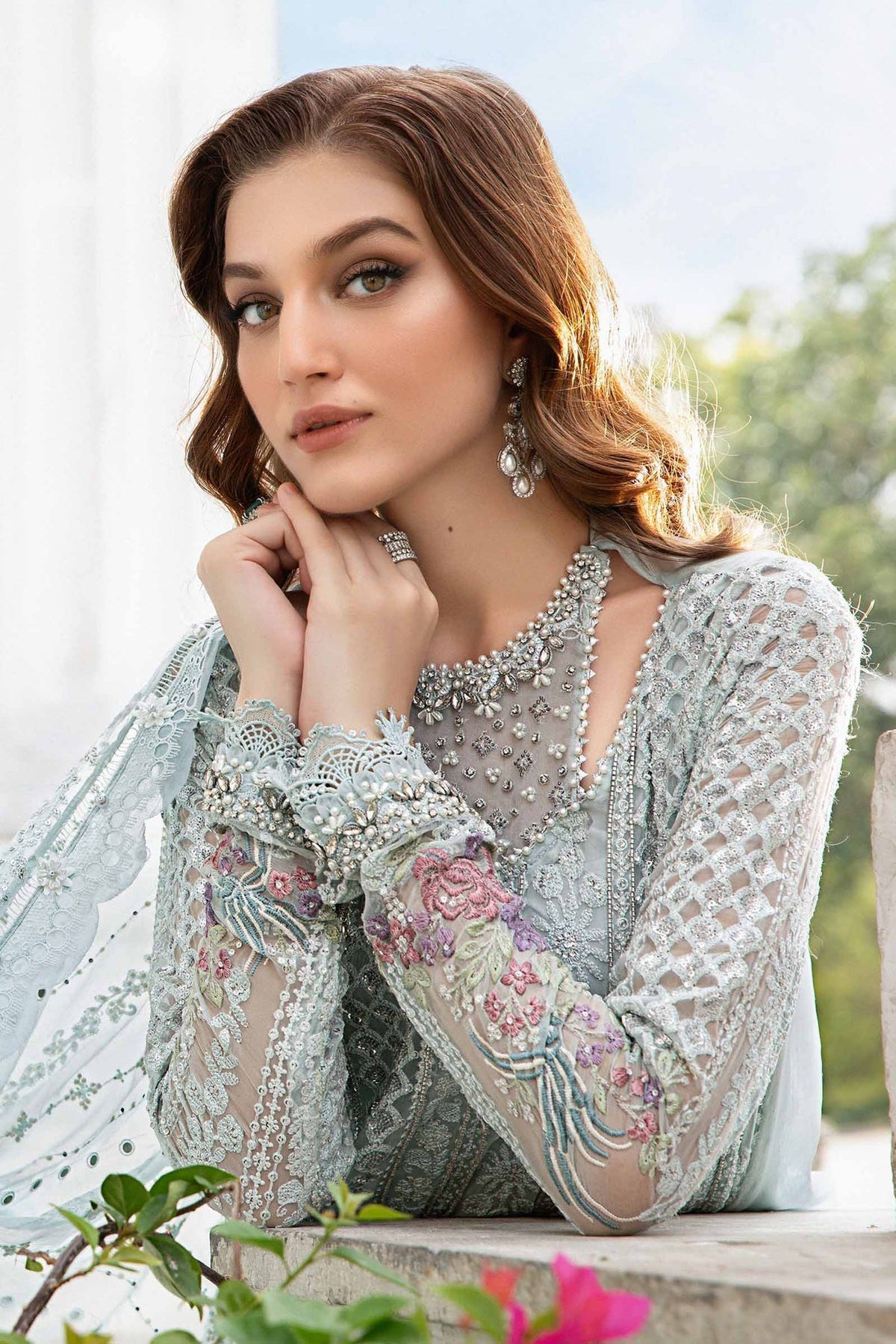 Maria B | Chiffon Formals 24 | Chiffon Suit | MPC-24-103 -  Maria B Formal - Original Designer Dress - House of Maryam