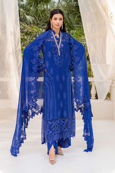 Maria B | Embroidered Chiffon Suit | MPC-25-103 -  Maria B Unstitched Chiffon - Original Designer Dress - House of Maryam