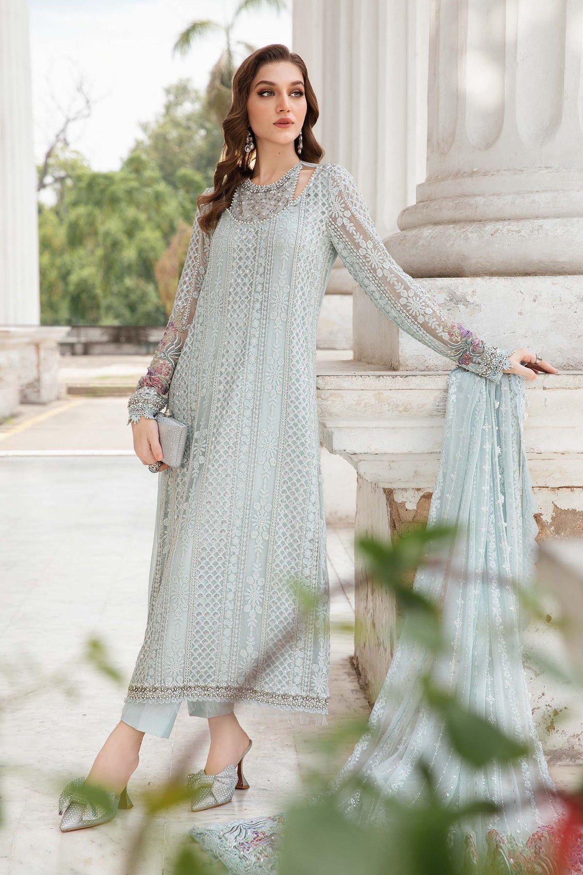 Maria B | Chiffon Formals 24 | Chiffon Suit | MPC-24-103 -  Maria B Formal - Original Designer Dress - House of Maryam