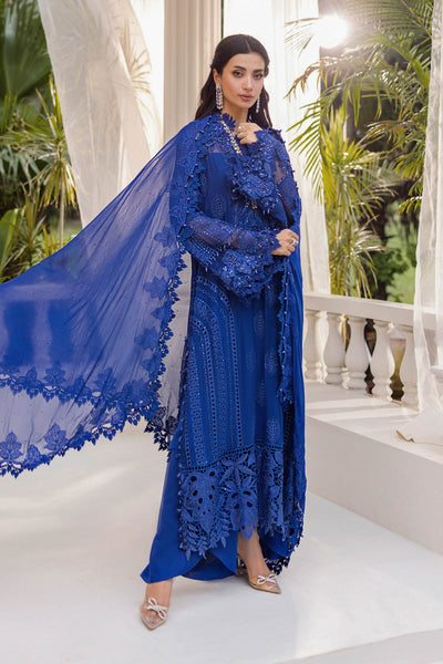 Maria B | Embroidered Chiffon Suit | MPC-25-103 -  Maria B Unstitched Chiffon - Original Designer Dress - House of Maryam