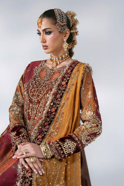 Maria B | Mbroidered Wedding Formals 26 | BD-3104-Maroon Crimson