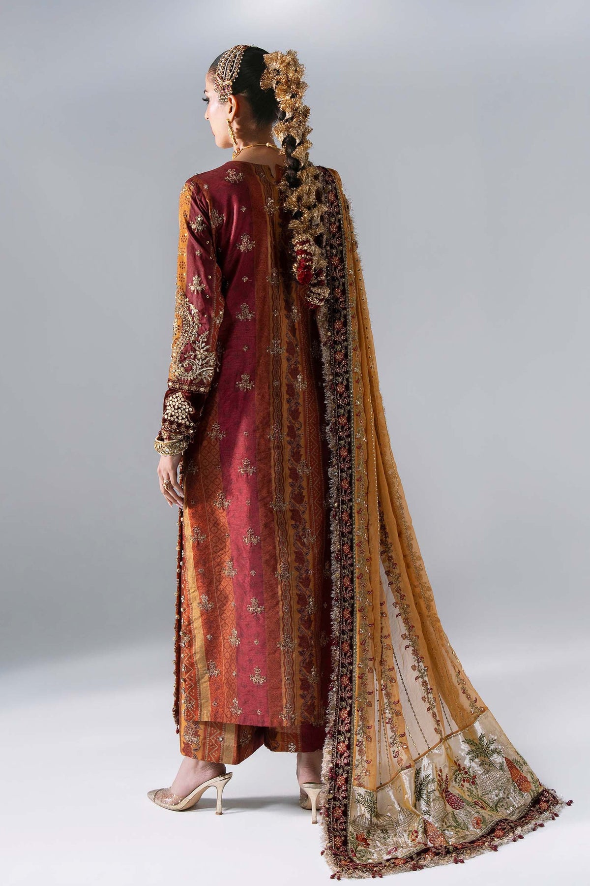 Maria B | Mbroidered Wedding Formals 26 | BD-3104-Maroon Crimson, image 2