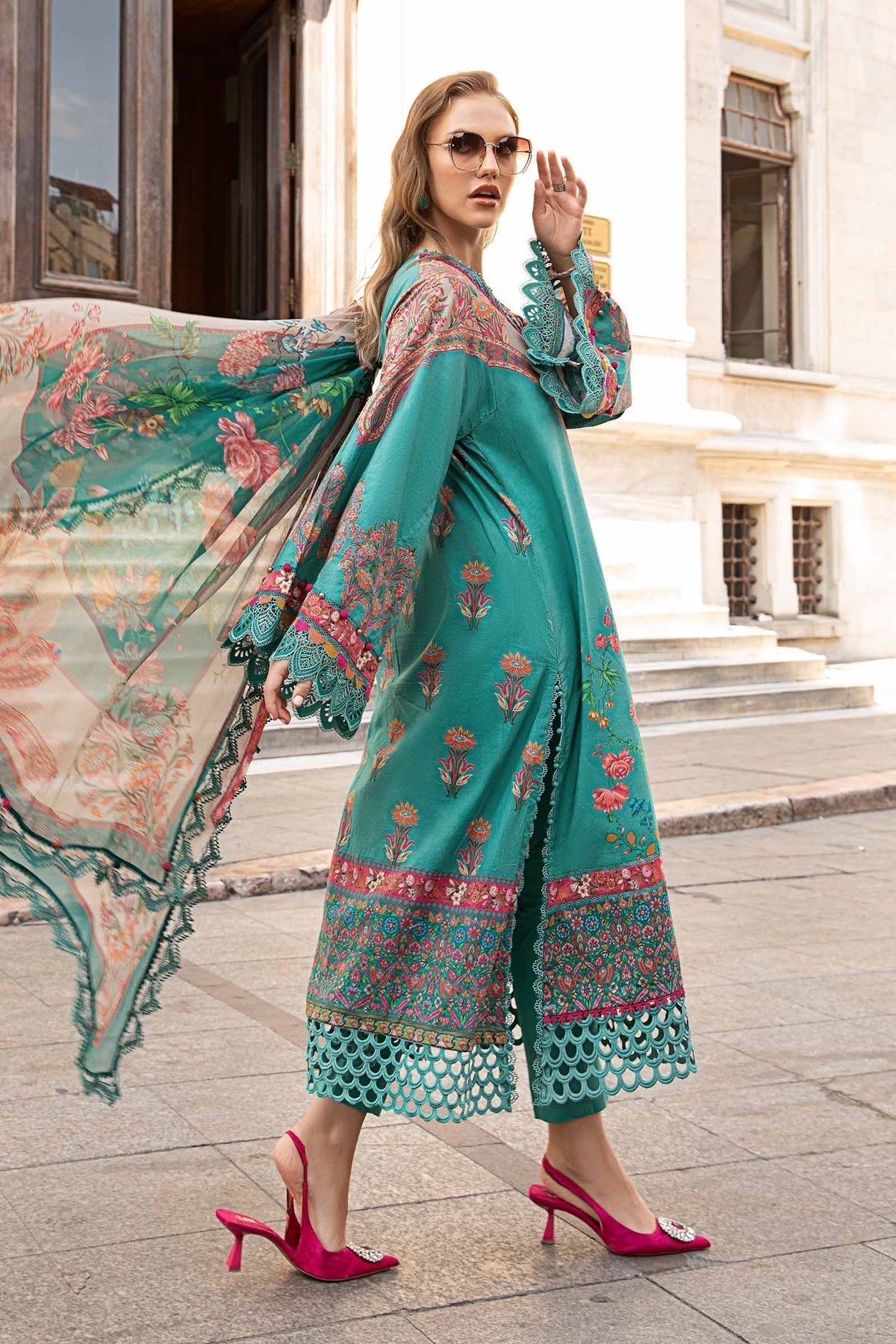 Maria B | M Prints Fall Edit 24 | MPT-2304-A -  Maria B Luxury - Original Designer Dress - House of Maryam