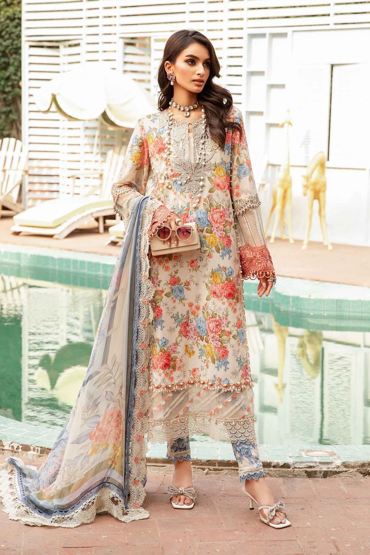 Maria.B | M Print Eid Edit | MPT-2204-A -  Maria B Luxury - Original Designer Dress - House of Maryam