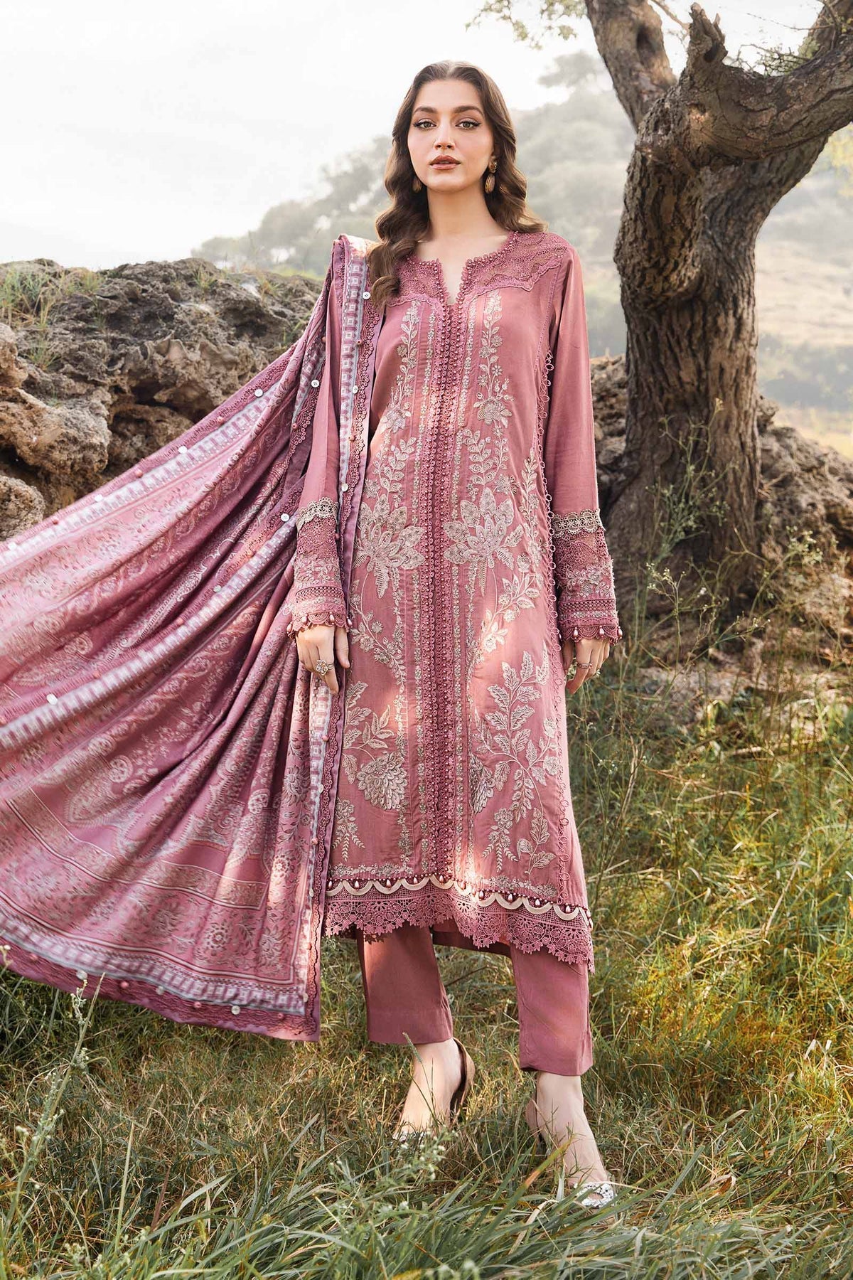 Maria B | M Prints Winter 24 | MPT-2404-A -  Maria B Ladies Clothes - Original Designer Dress - House of Maryam
