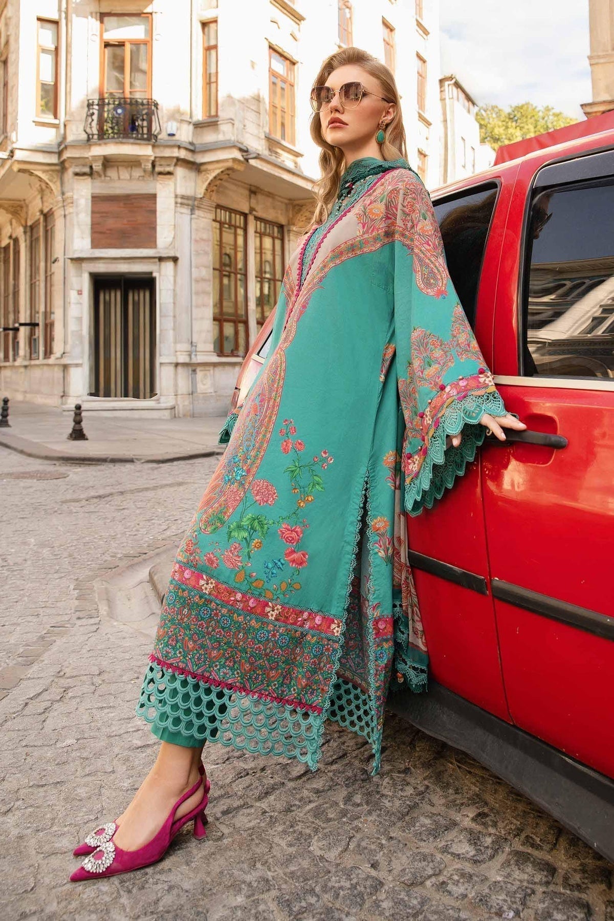 Maria B | M Prints Fall Edit 24 | MPT-2304-A -  Maria B Luxury - Original Designer Dress - House of Maryam