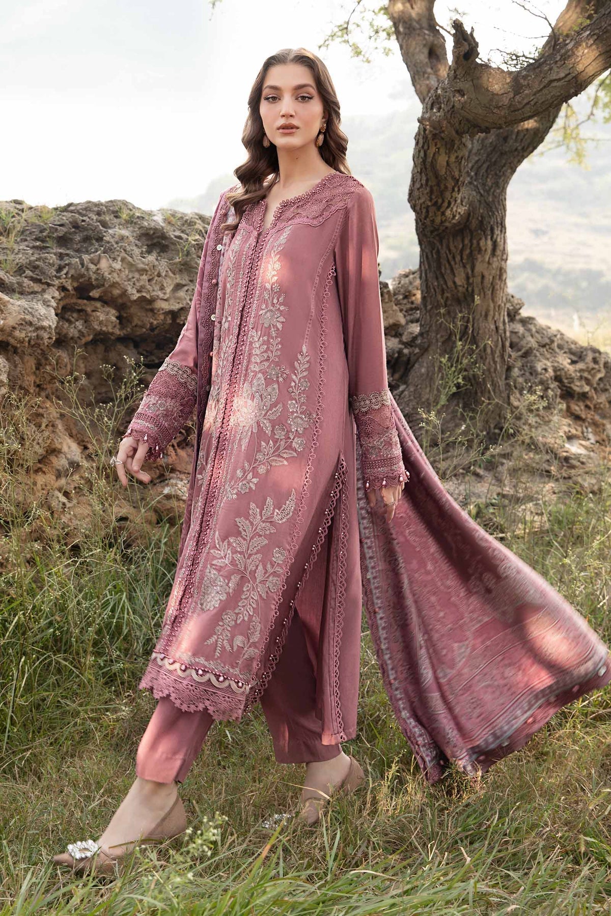Maria B | M Prints Winter 24 | MPT-2404-A -  Maria B Ladies Clothes - Original Designer Dress - House of Maryam
