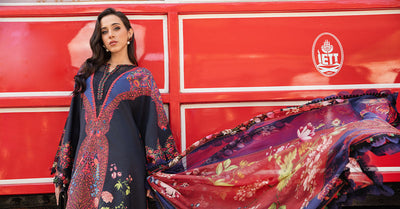 Maria B | M Prints Fall Edit 24 | MPT-2304-B -  Maria B Luxury - Original Designer Dress - House of Maryam