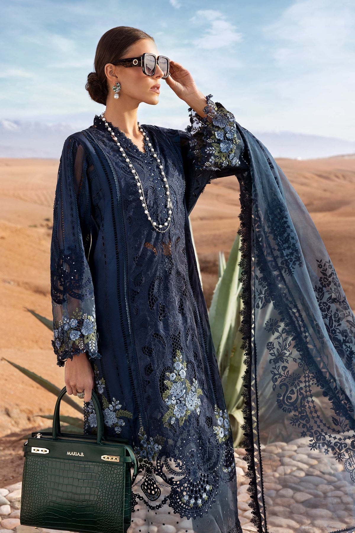 Maria B | Luxury Lawn 25 | D-2504-B -  Maria B Ladies Clothes - Original Designer Dress - House of Maryam