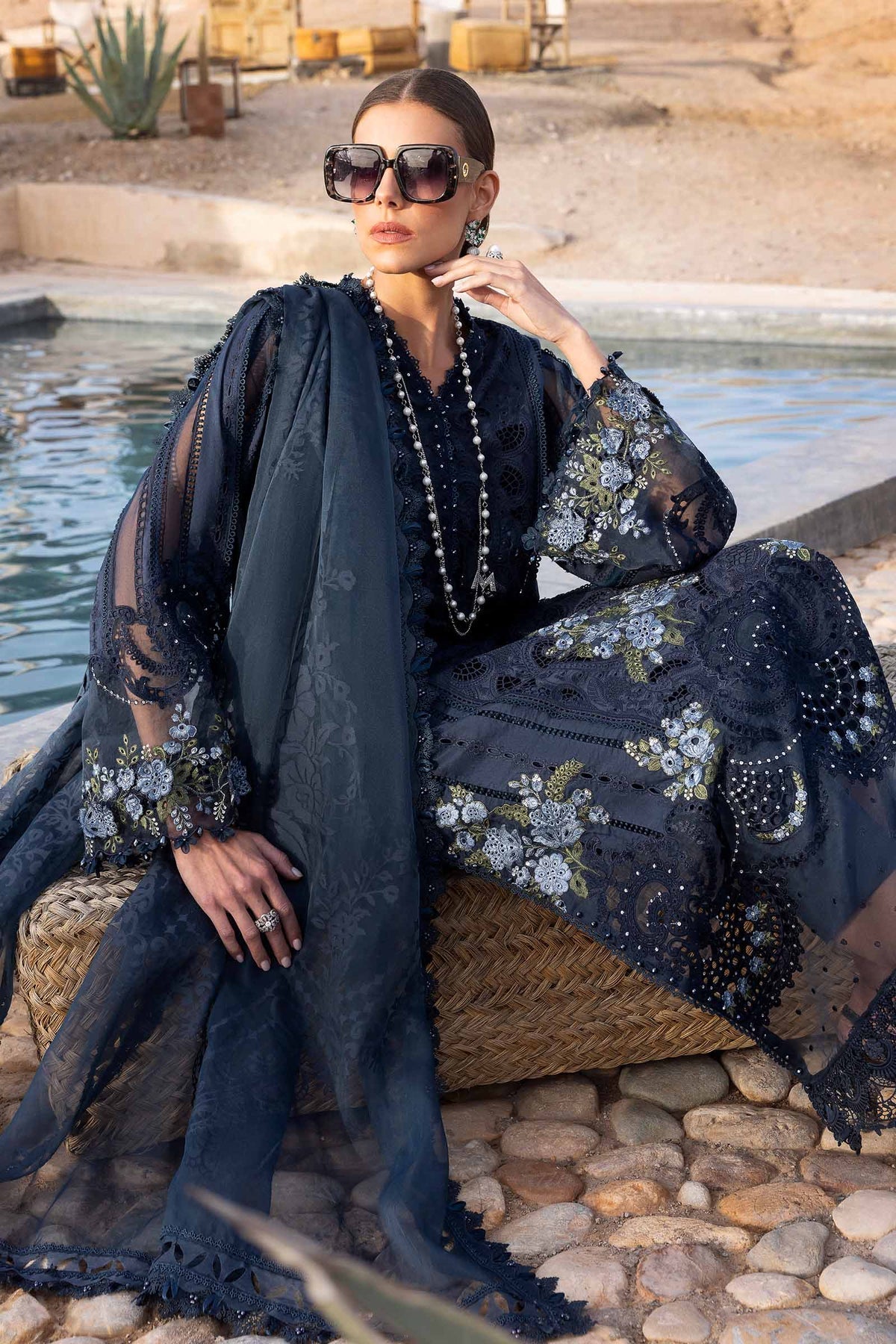 Maria B | Luxury Lawn 25 | D-2504-B -  Maria B Ladies Clothes - Original Designer Dress - House of Maryam