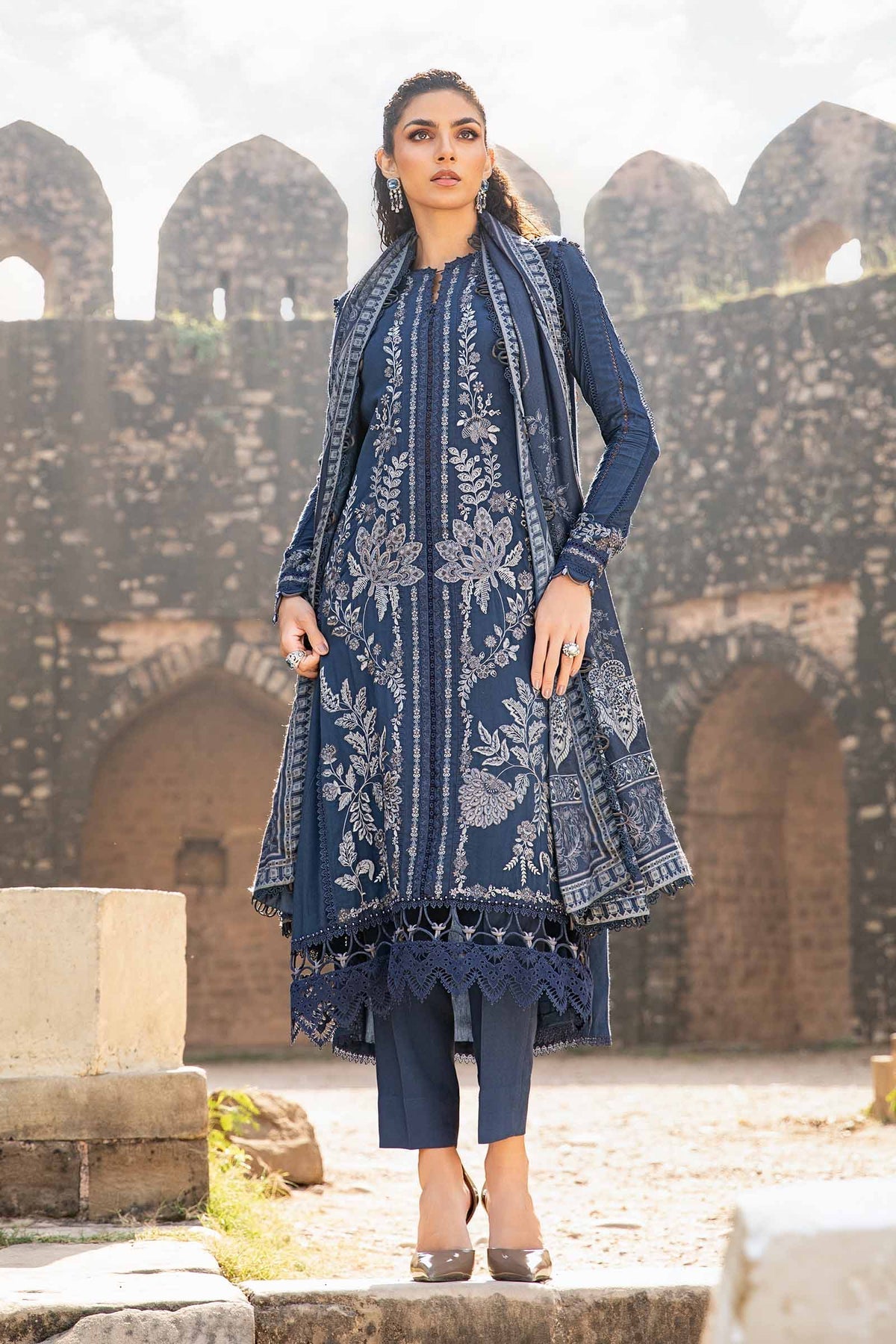 Maria B | M Prints Winter 24 | MPT-2404-B -  Maria B Ladies Clothes - Original Designer Dress - House of Maryam