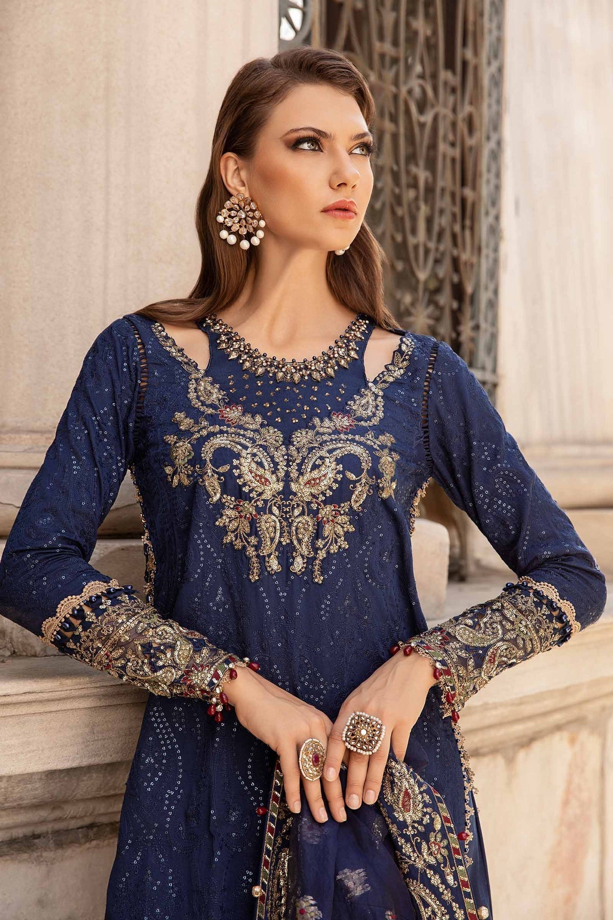 Maria B | Sateen Formals 24 | CST-804 -  Maria B Formal - Original Designer Dress - House of Maryam