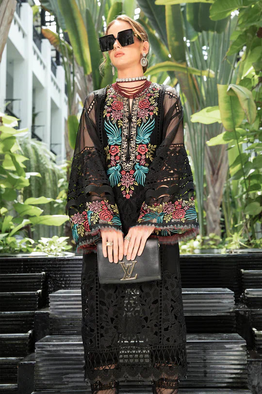 Maria B | Luxury Lawn | EL-23-04-Black -  Maria B Luxury - Original Designer Dress - House of Maryam