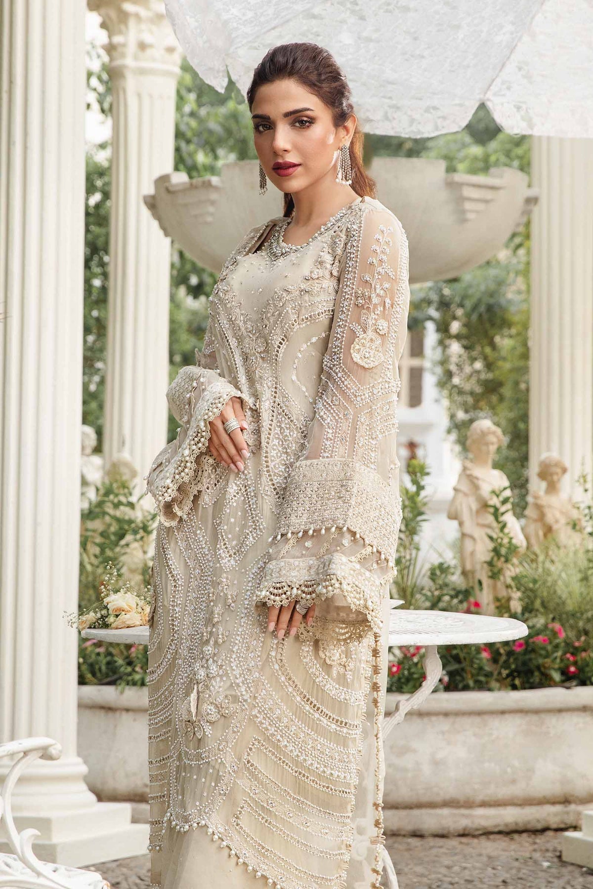 Maria B | Chiffon Formals 24 | Chiffon Suit | MPC-24-104 -  Maria B Formal - Original Designer Dress - House of Maryam