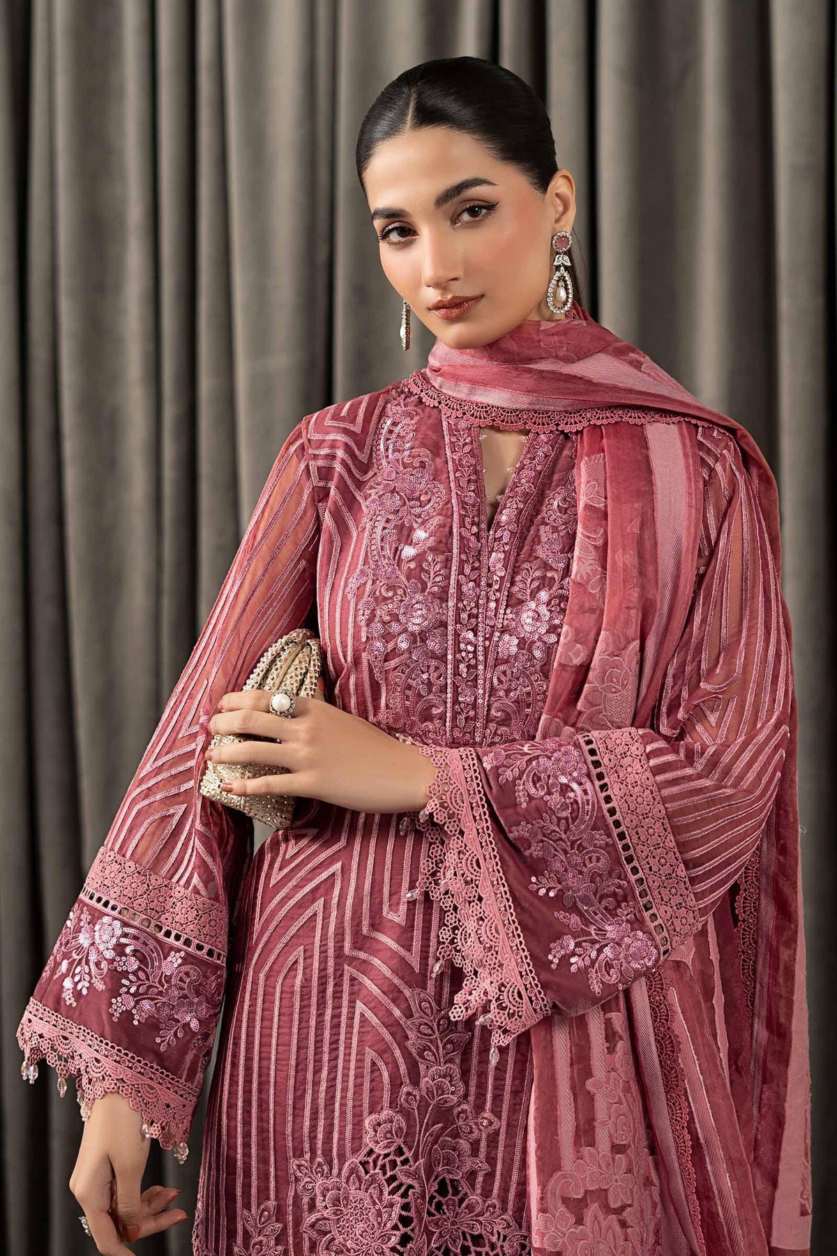 Maria B | Winter Luxe Pret 25 | WLS-1304-Ash Pink, image 4