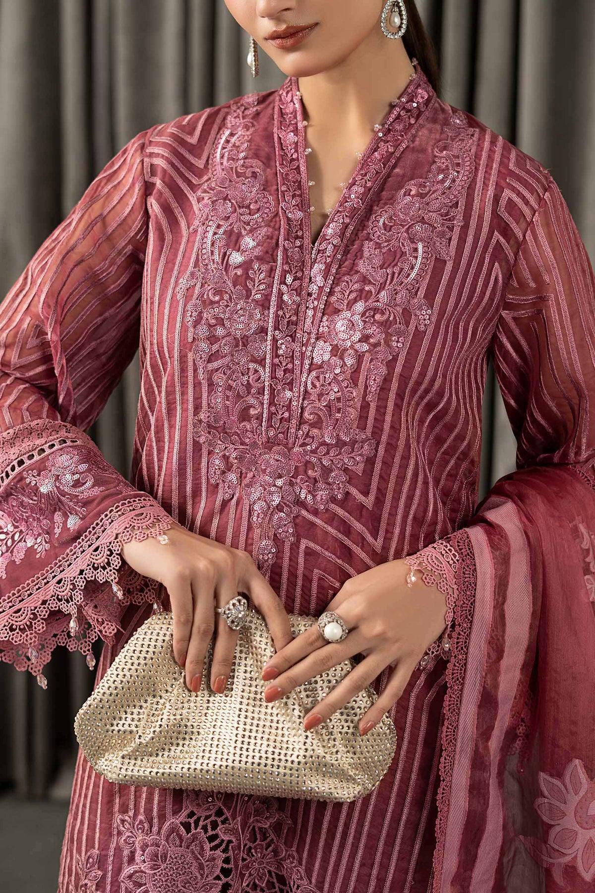 Maria B | Winter Luxe Pret 25 | WLS-1304-Ash Pink, image 5