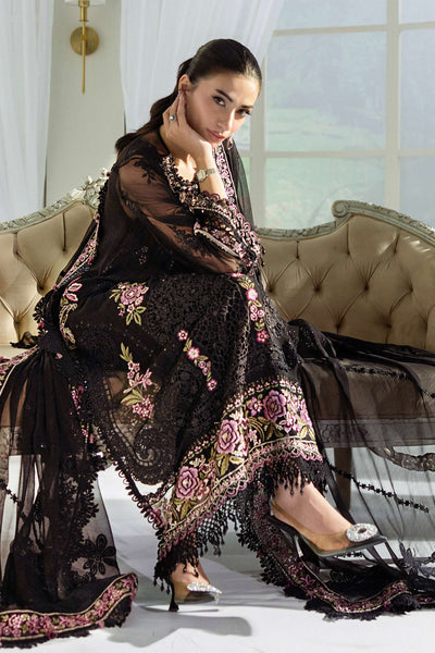 Maria B | Embroidered Chiffon Suit | MPC-25-104 -  Maria B Unstitched Chiffon - Original Designer Dress - House of Maryam