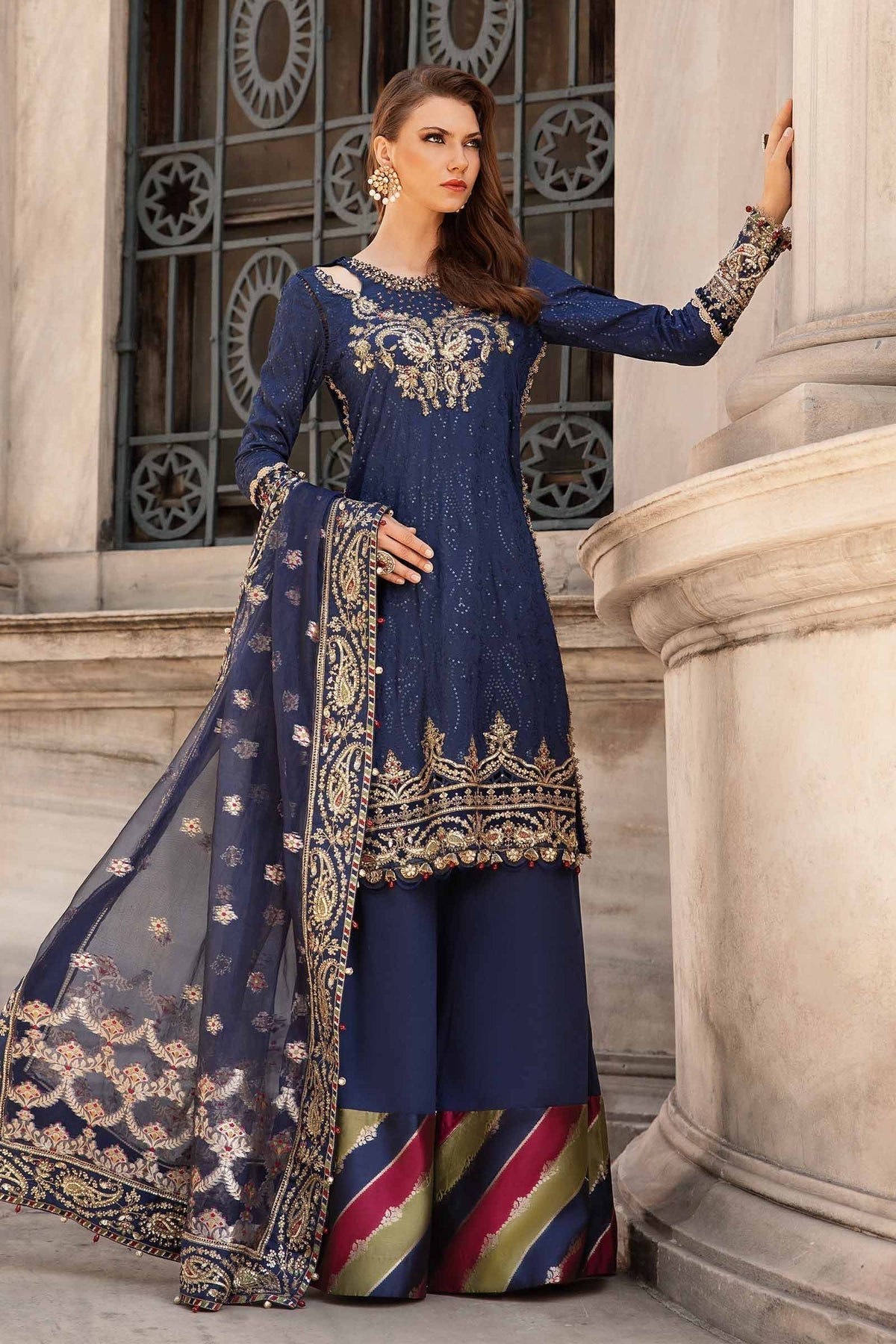 Maria B | Sateen Formals 24 | CST-804 -  Maria B Formal - Original Designer Dress - House of Maryam