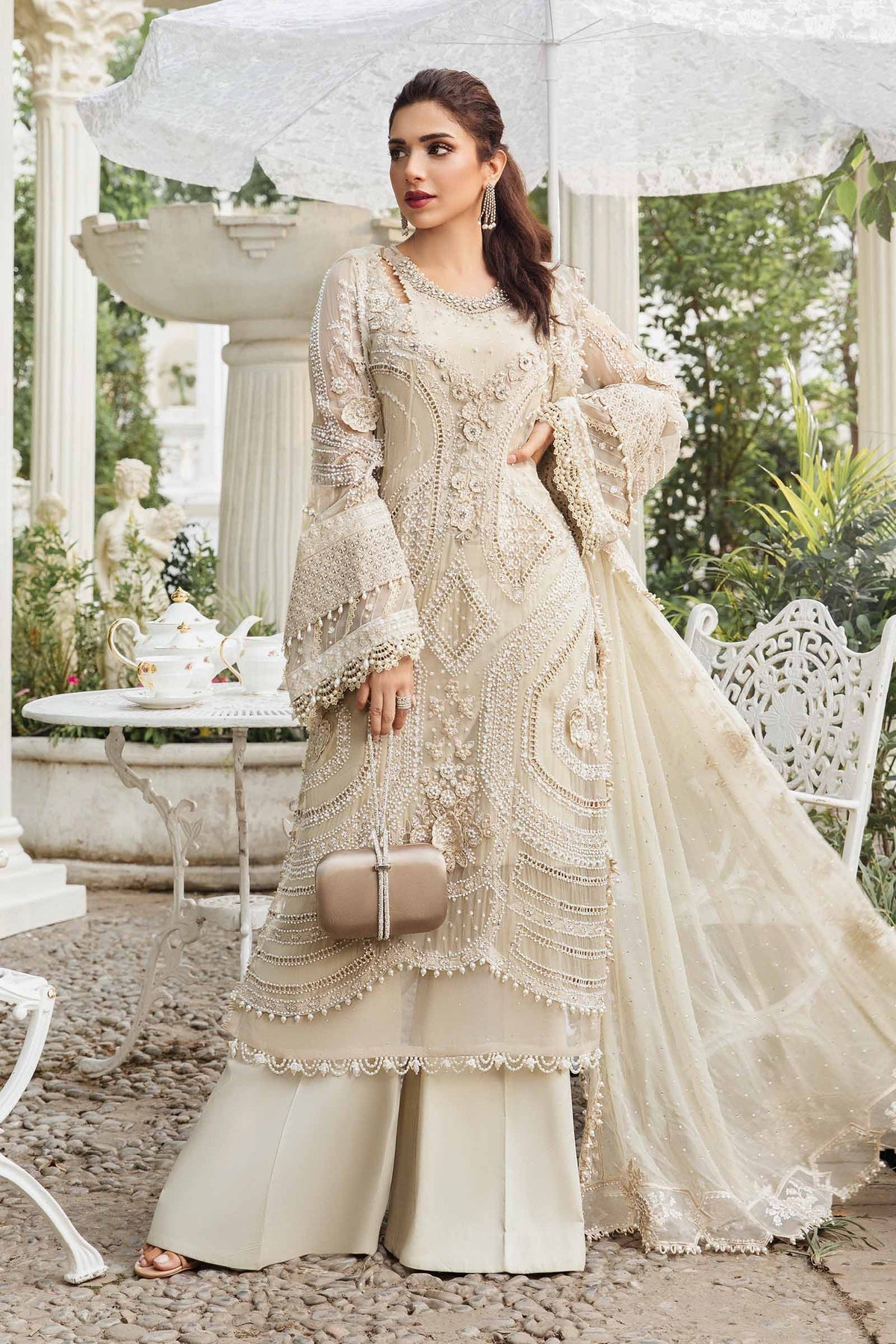 Maria B | Chiffon Formals 24 | Chiffon Suit | MPC-24-104 -  Maria B Formal - Original Designer Dress - House of Maryam