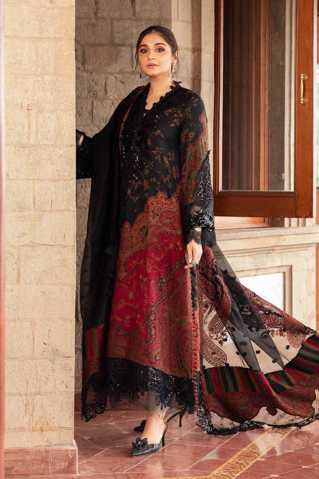 Maria B | Winter Luxe 24 | Velvet DL-1204 by Designer Maria B - House of Maryam - Pakistani Designer Ethnic Wear in {{ shop.shopifyCountryName }}