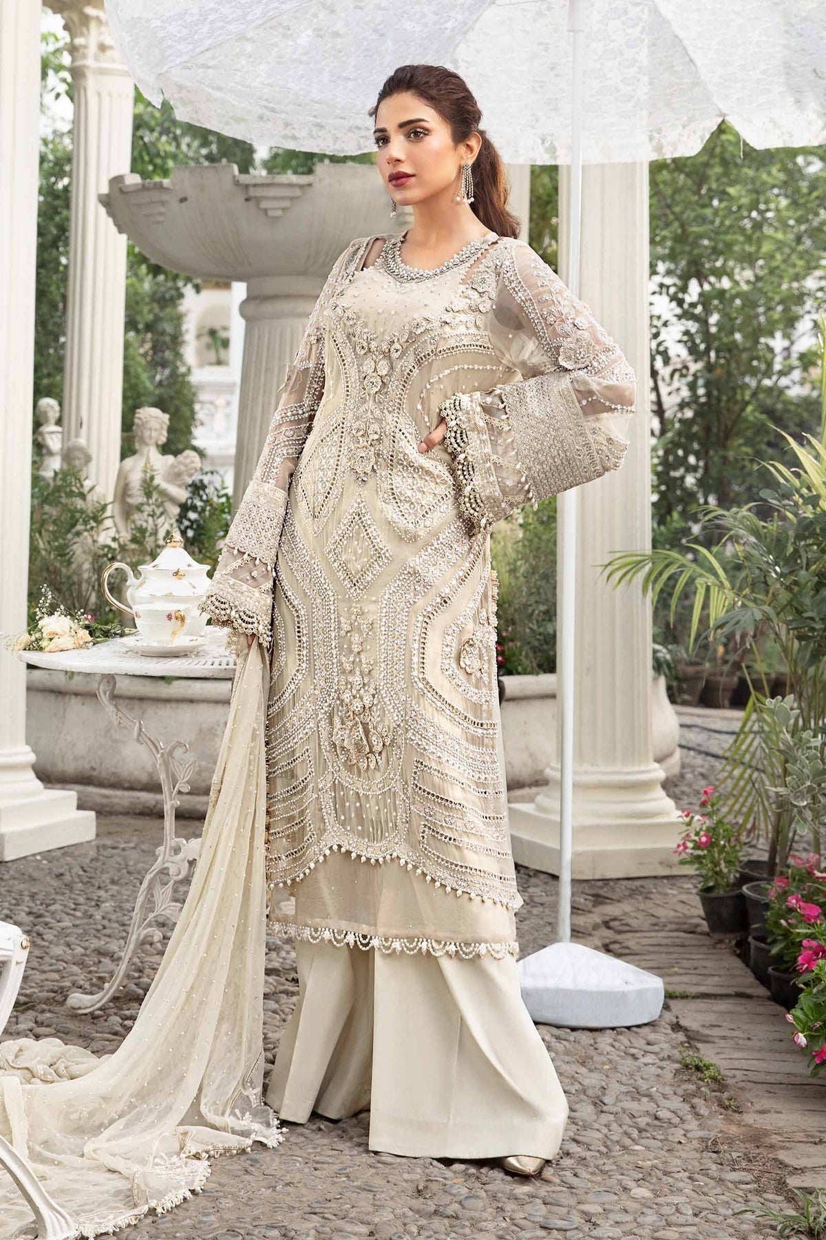 Maria B | Chiffon Formals 24 | Chiffon Suit | MPC-24-104 -  Maria B Formal - Original Designer Dress - House of Maryam