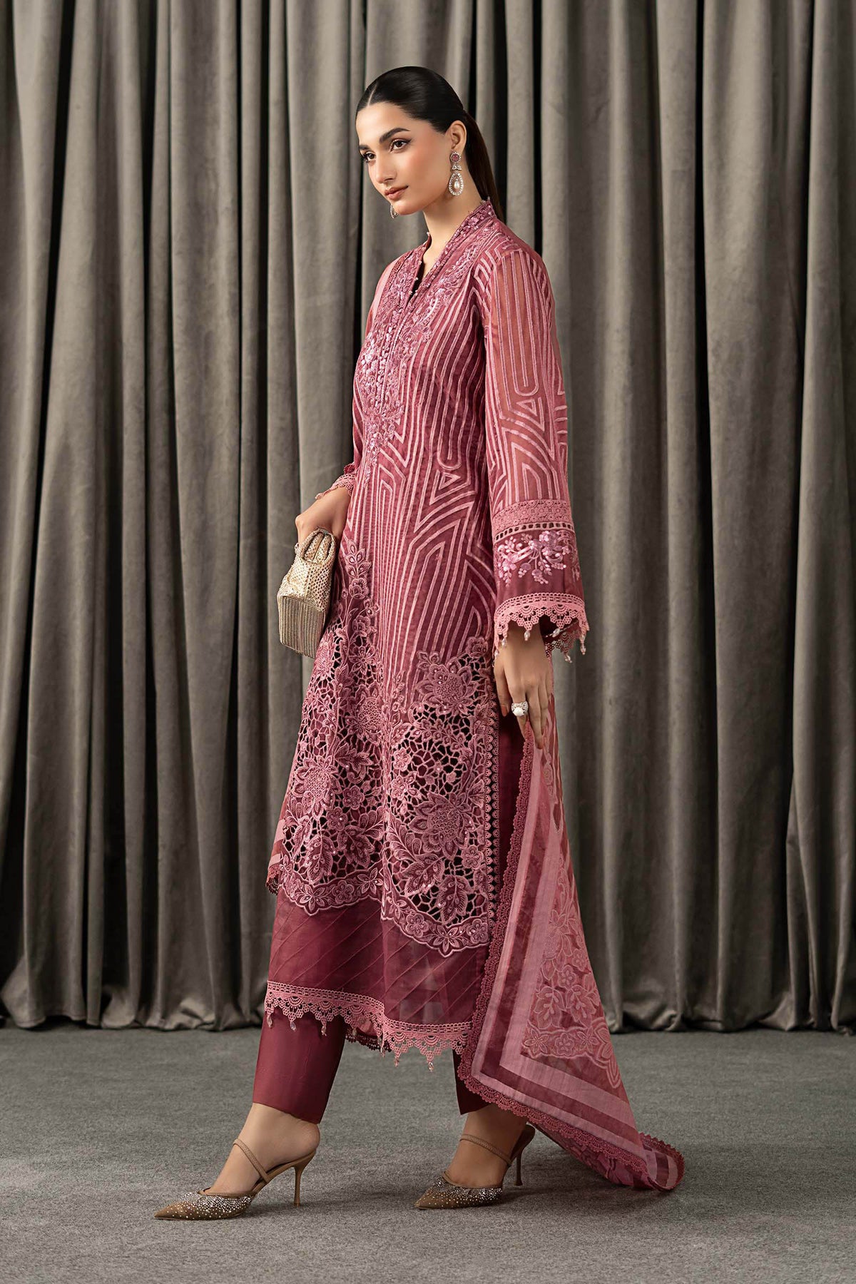 Maria B | Winter Luxe Pret 25 | WLS-1304-Ash Pink, image 3
