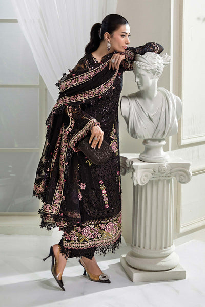 Maria B | Embroidered Chiffon Suit | MPC-25-104 -  Maria B Unstitched Chiffon - Original Designer Dress - House of Maryam