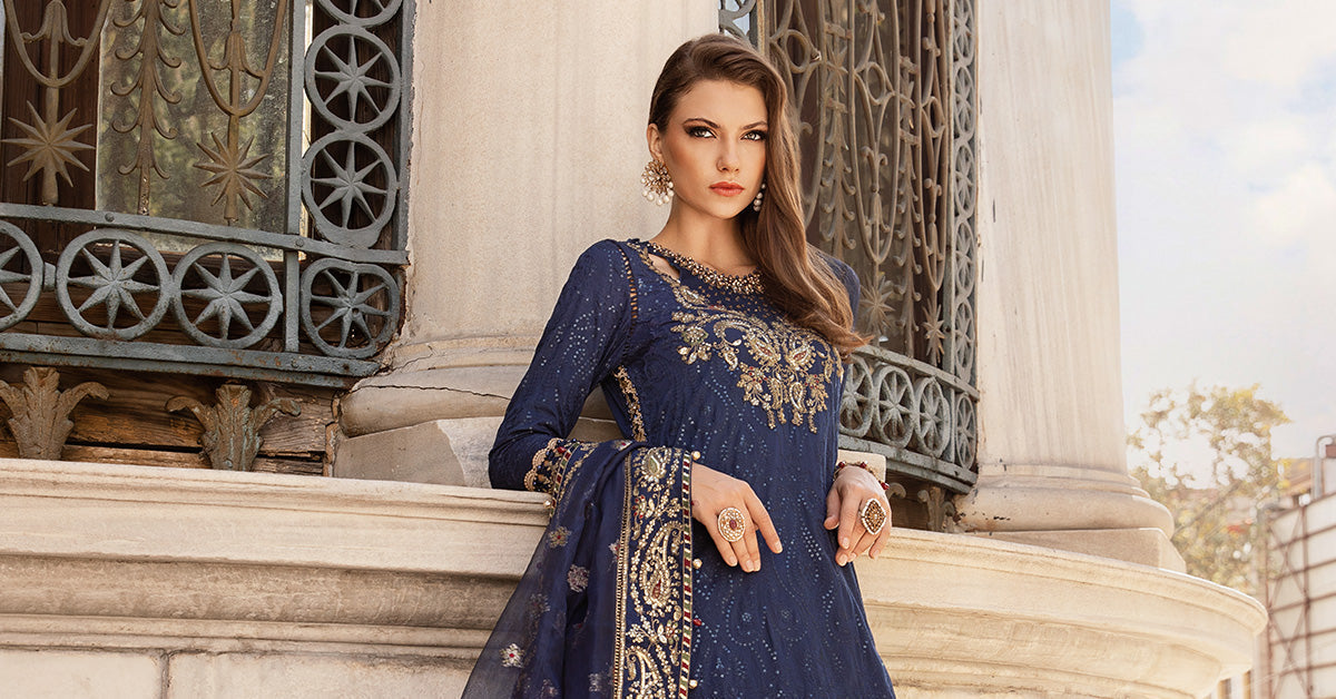 Maria B | Sateen Formals 24 | CST-804 -  Maria B Formal - Original Designer Dress - House of Maryam