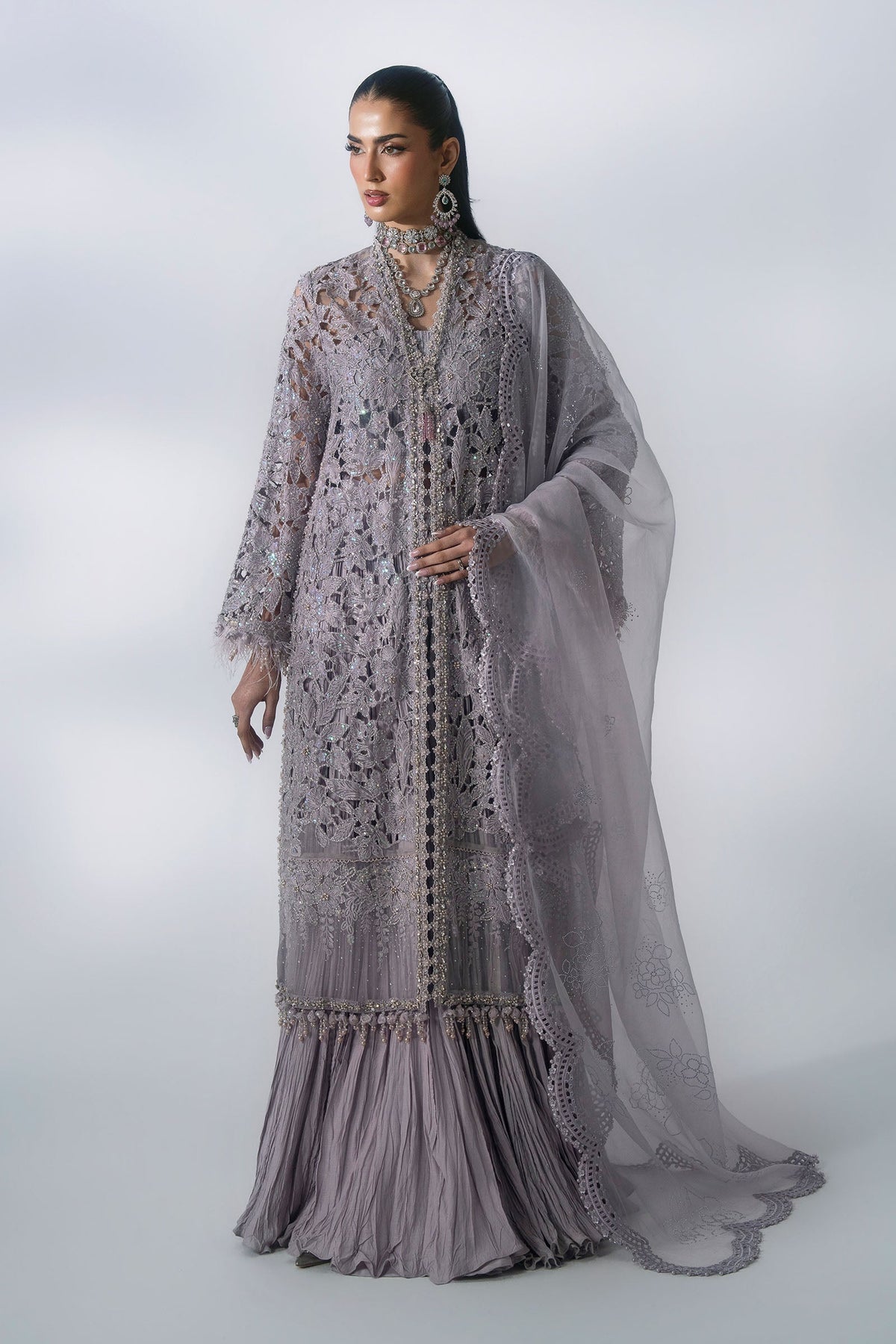 Maria B | Mbroidered Wedding Formals 26 | BD-3105-Dusty Lilac, image 2