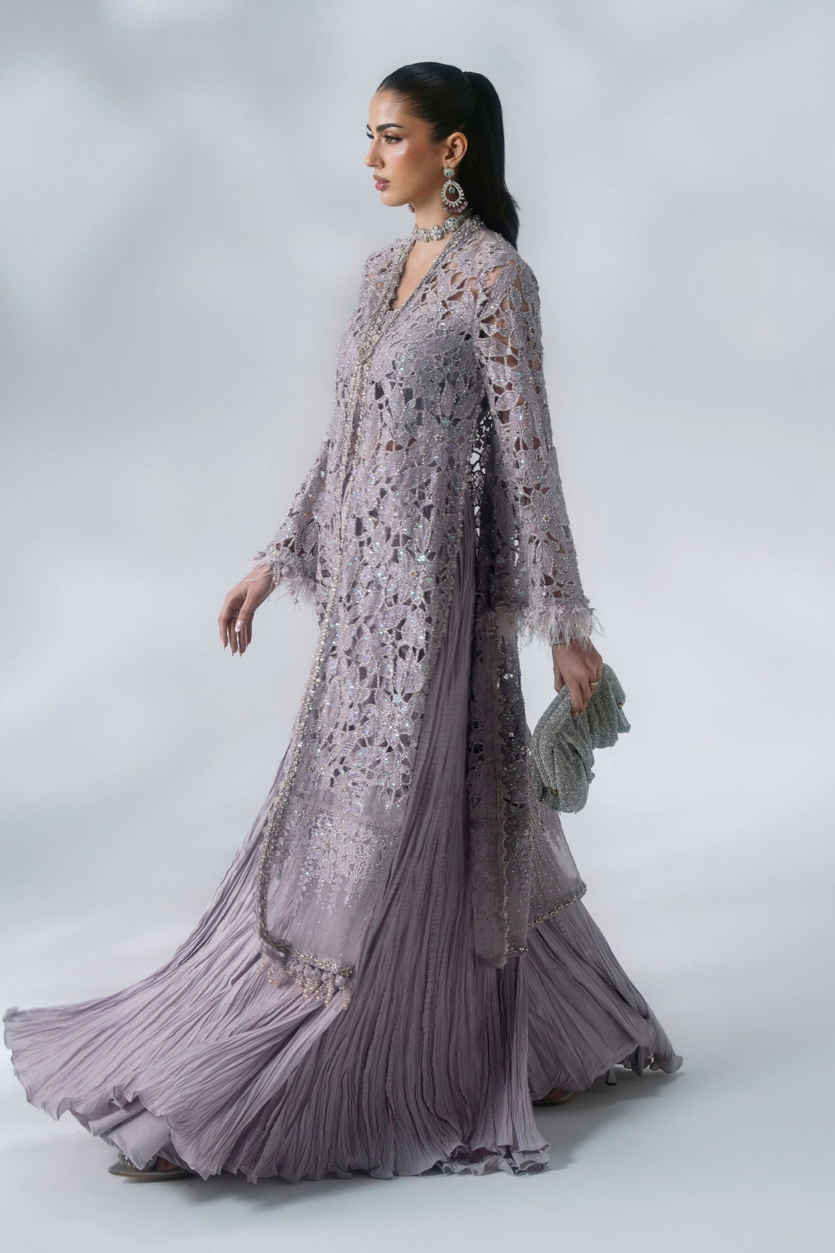 Maria B | Mbroidered Wedding Formals 26 | BD-3105-Dusty Lilac, image 3