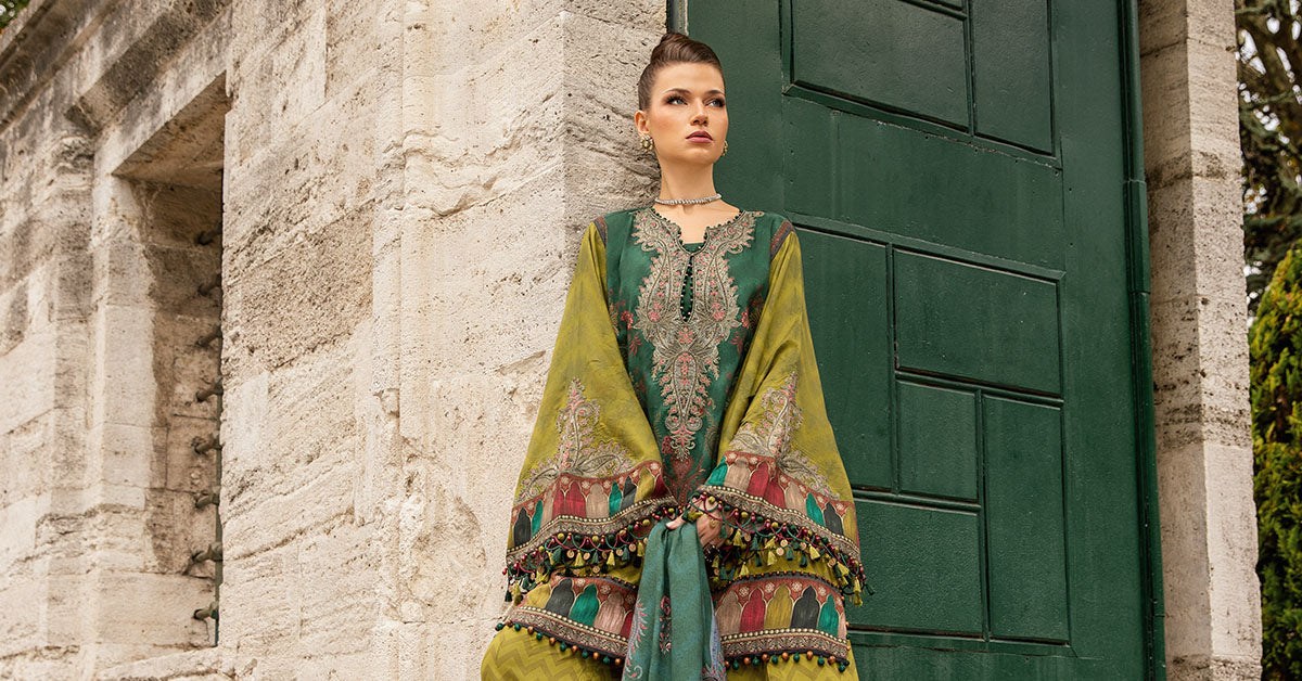 Maria B | M Prints Fall Edit 24 | MPT-2305-A -  Maria B Luxury - Original Designer Dress - House of Maryam