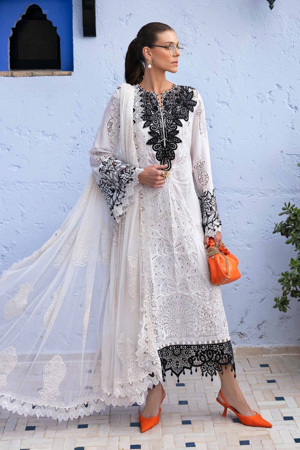 Maria B | Luxury Lawn 25 | D-2505-A -  Maria B Ladies Clothes - Original Designer Dress - House of Maryam