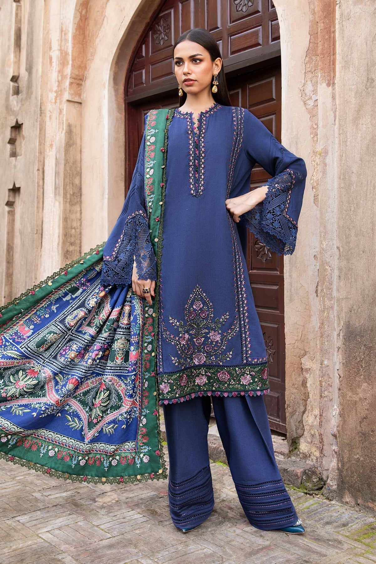 Maria B | M Prints Winter 24 | MPT-2405-A -  Maria B Ladies Clothes - Original Designer Dress - House of Maryam