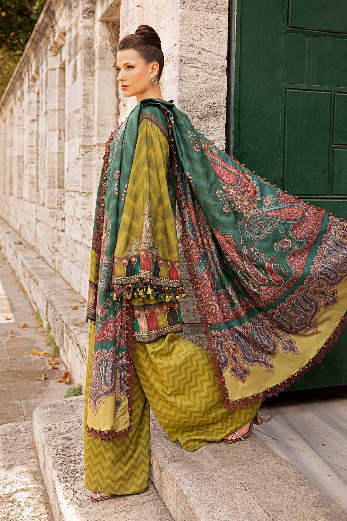 Maria B | M Prints Fall Edit 24 | MPT-2305-A -  Maria B Luxury - Original Designer Dress - House of Maryam