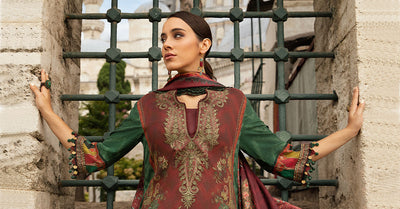 Maria B | M Prints Fall Edit 24 |  MPT-2305-B -  Maria B Luxury - Original Designer Dress - House of Maryam
