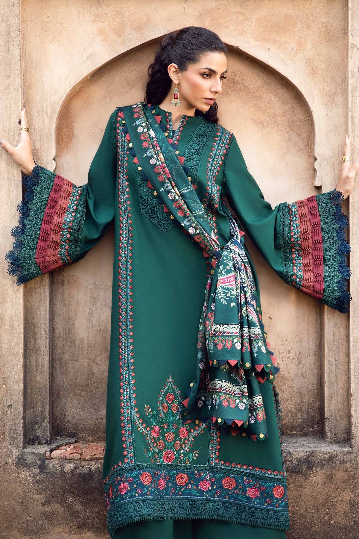 Maria B | M Prints Winter 24 | MPT-2405-B -  Maria B Ladies Clothes - Original Designer Dress - House of Maryam