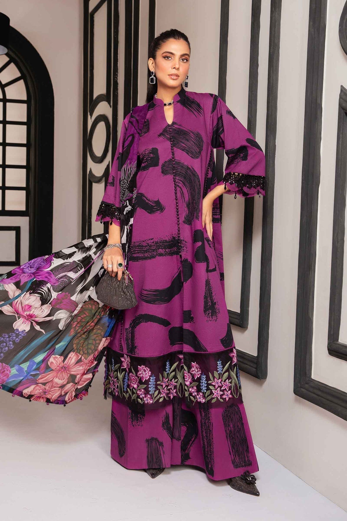 Maria.B | M Print Eid Edit | MPT-2205-B -  Maria B Luxury - Original Designer Dress - House of Maryam