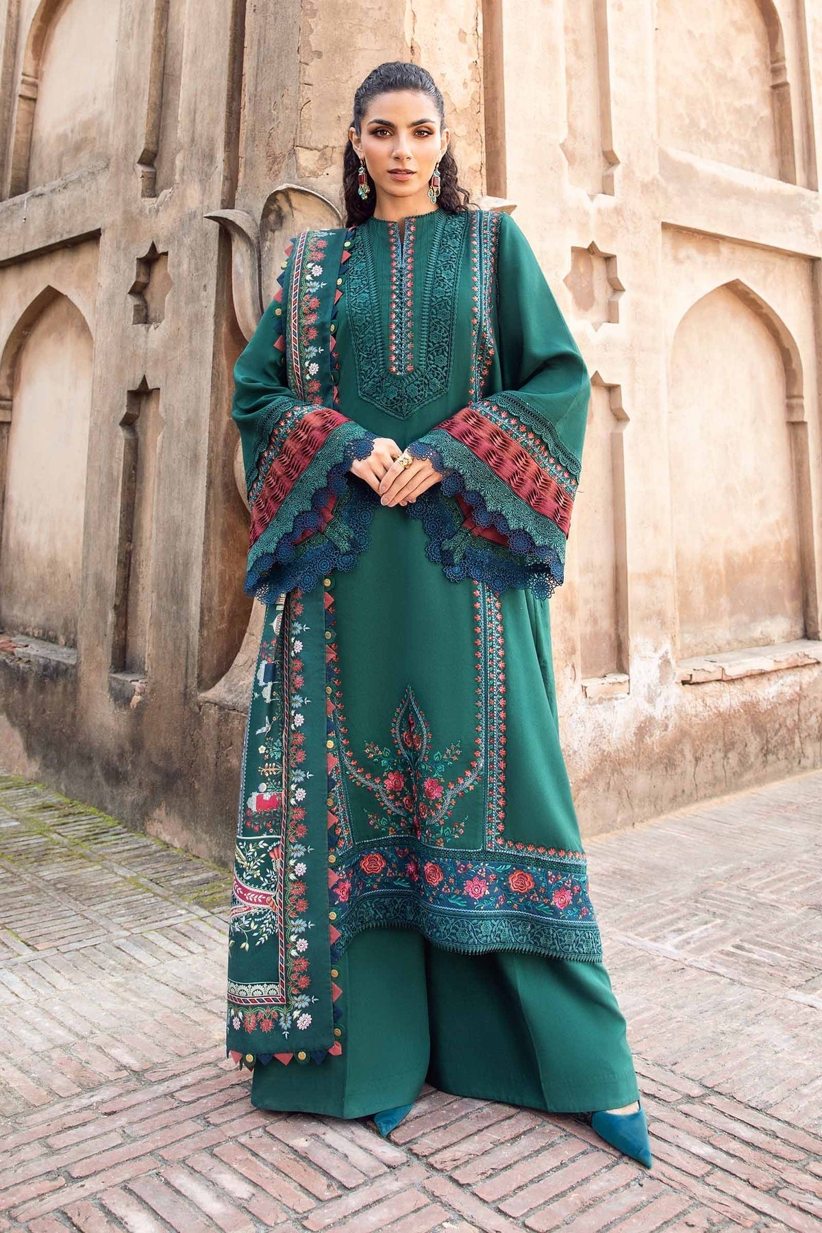 Maria B | M Prints Winter 24 | MPT-2405-B -  Maria B Ladies Clothes - Original Designer Dress - House of Maryam