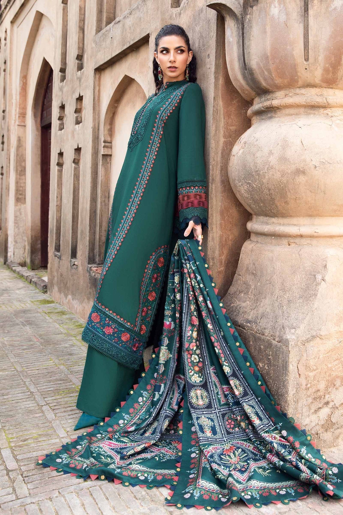 Maria B | M Prints Winter 24 | MPT-2405-B -  Maria B Ladies Clothes - Original Designer Dress - House of Maryam