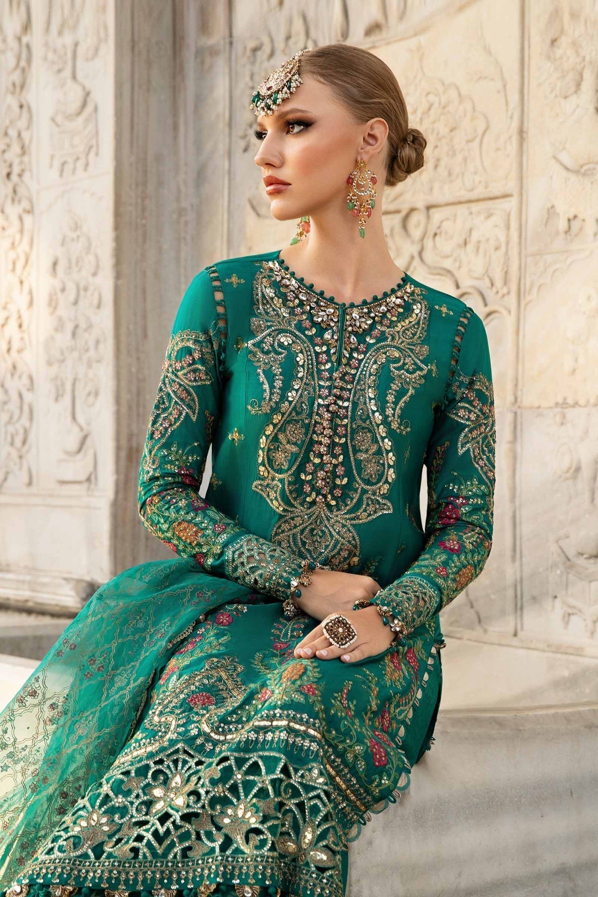 Maria B | Sateen Formals 24 | CST-805 -  Maria B Formal - Original Designer Dress - House of Maryam
