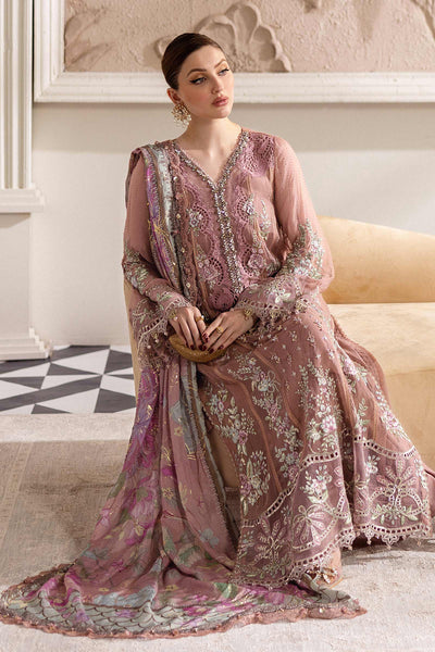 Maria B | Embroidered Chiffon Suit | MPC-25-105 -  Maria B Unstitched Chiffon - Original Designer Dress - House of Maryam