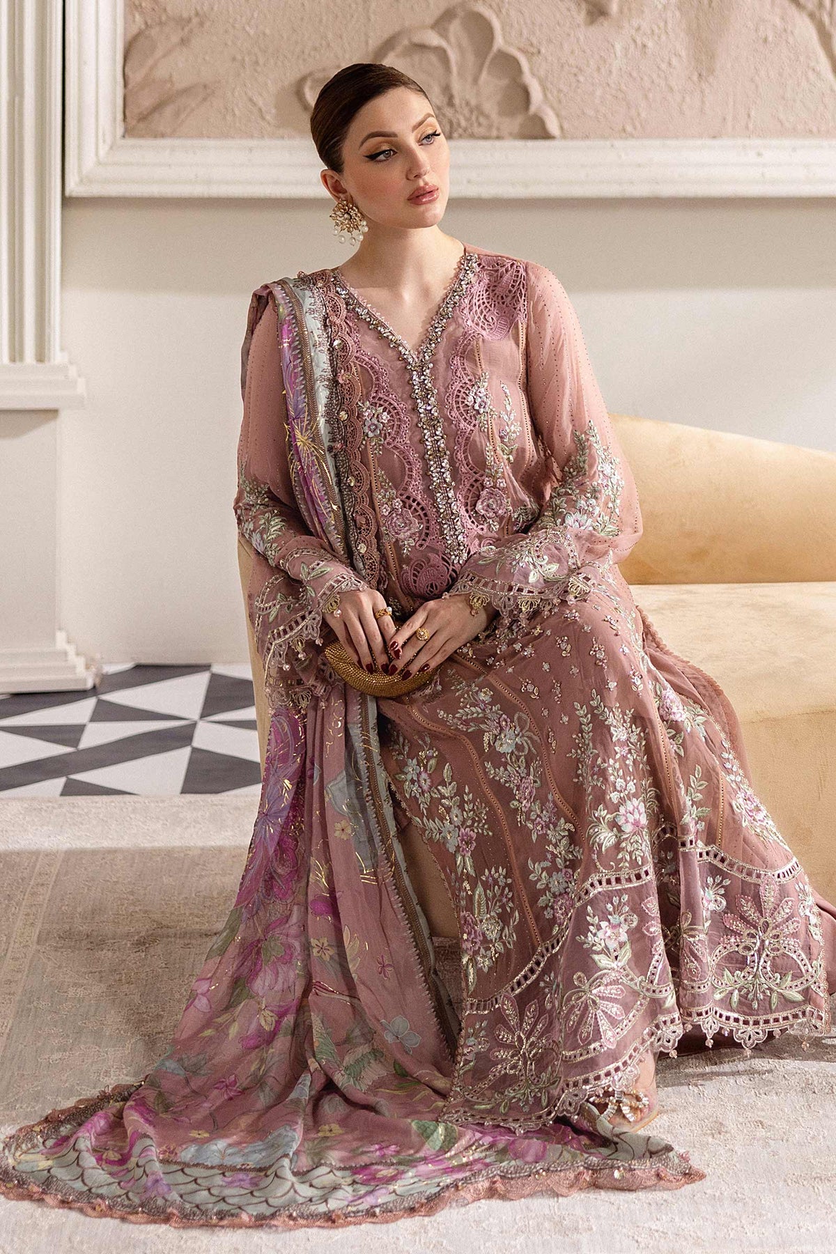 Maria B | Chiffon 25 | MPC-25-105 -  Maria B Ladies Clothes - Original Designer Dress - House of Maryam