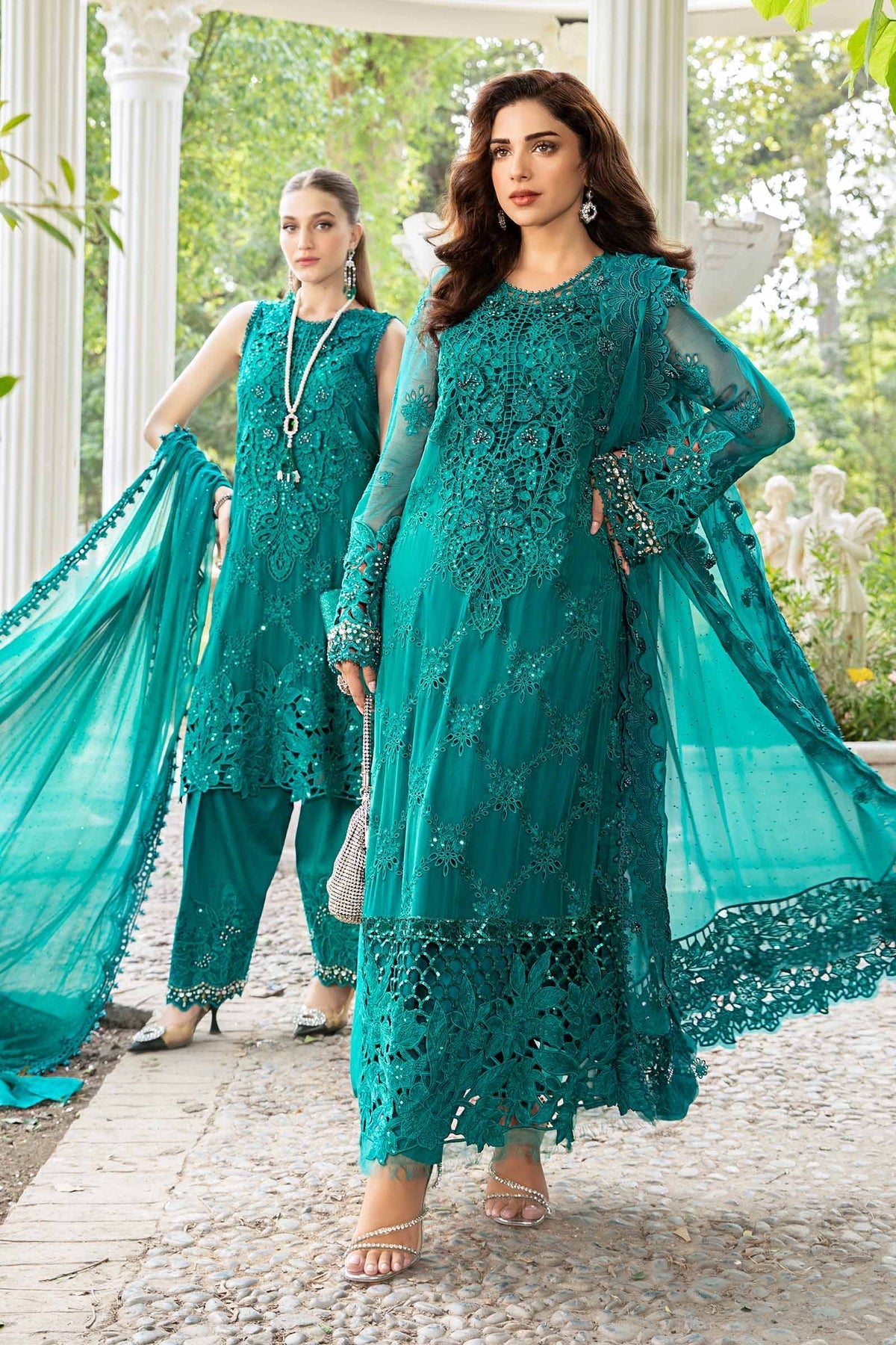 Maria B | Chiffon Formals 24 | Chiffon Suit | MPC-24-105 -  Maria B Formal - Original Designer Dress - House of Maryam