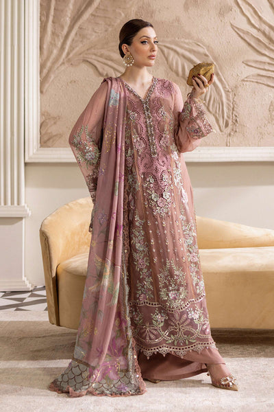 Maria B | Embroidered Chiffon Suit | MPC-25-105 -  Maria B Unstitched Chiffon - Original Designer Dress - House of Maryam