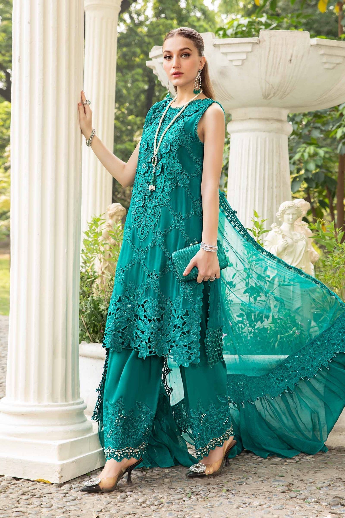 Maria B | Chiffon Formals 24 | Chiffon Suit | MPC-24-105 -  Maria B Formal - Original Designer Dress - House of Maryam